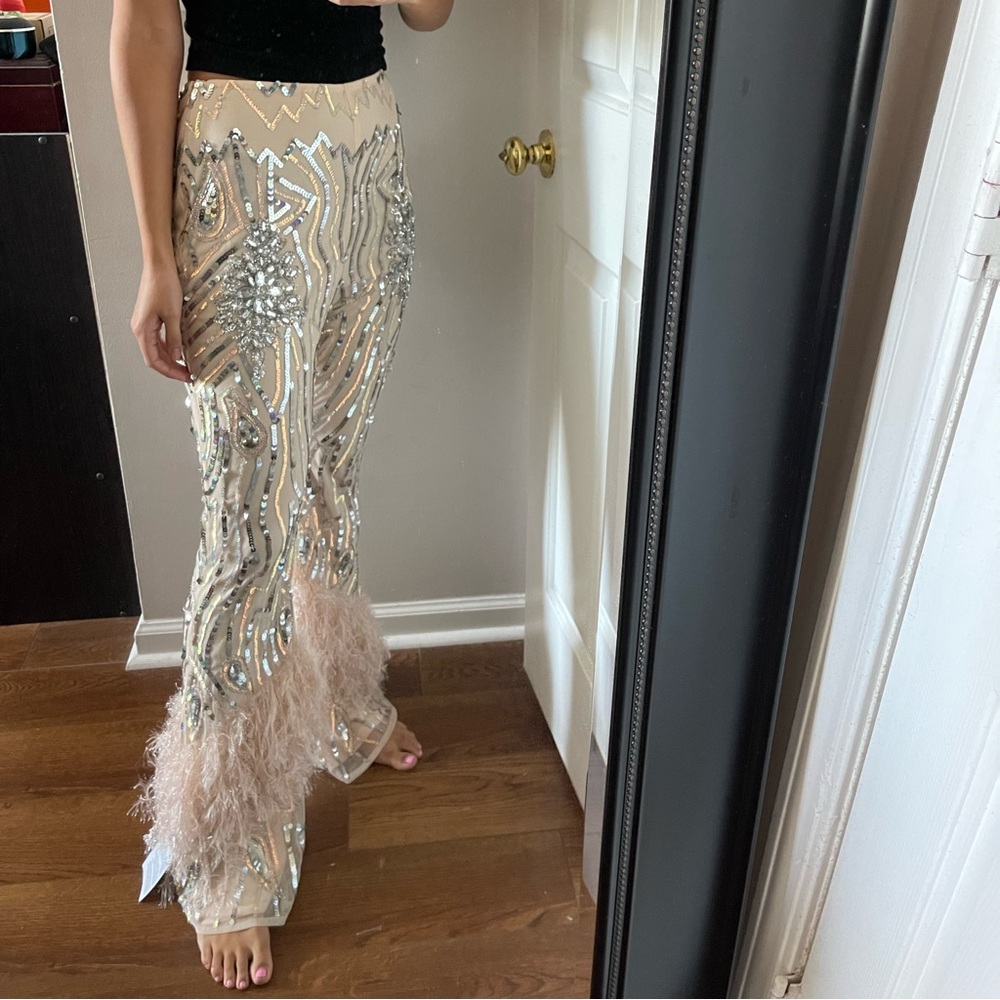 ASOS Gold sequin flare pants